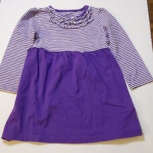 Faded Glory Purple and White Striped Kids Dress
